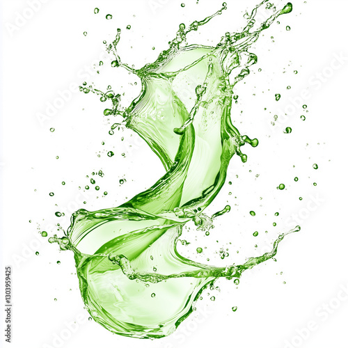 water splash isolated on white, generative AI illustration