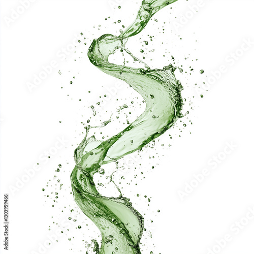 water splash isolated on white, generative AI illustration