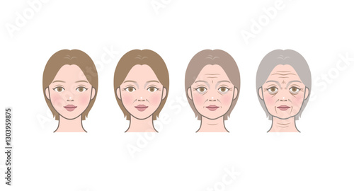 Cosmetic skin trouble_woman skin aging process_wrinkles