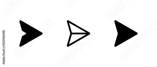 Send message button icon set in trendy style. Social media share, repost sign symbol