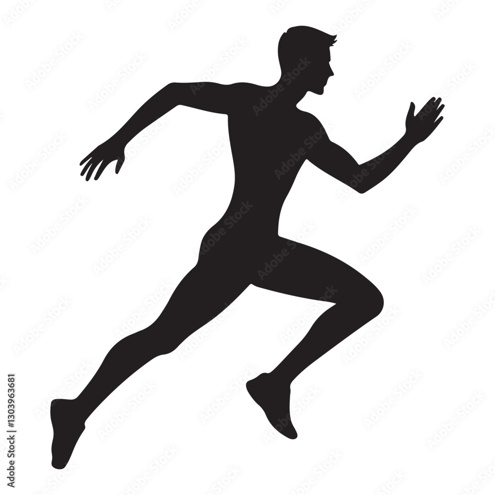 Silhouette Runner Man in Action Vector for Sports and Competition Silhouette Runner Man in Action Vector for Sports and Competition