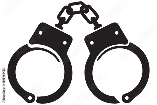 Silhouette Criminal Handcuffs Illustration Justice and Law Enforcement Symbol