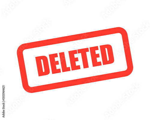 Vector Deleted Stamp Label on White Background