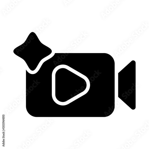 Video AI Solid Icon