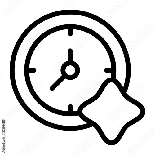 Time AI Line Icon