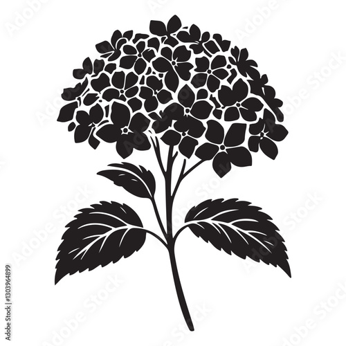Elegant Hydrangea Flower Silhouette Vector Illustration for Design Projects