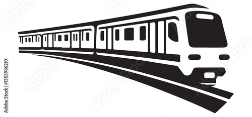 Modern Subway Train Illustration for Urban Transportation and Transit Systems