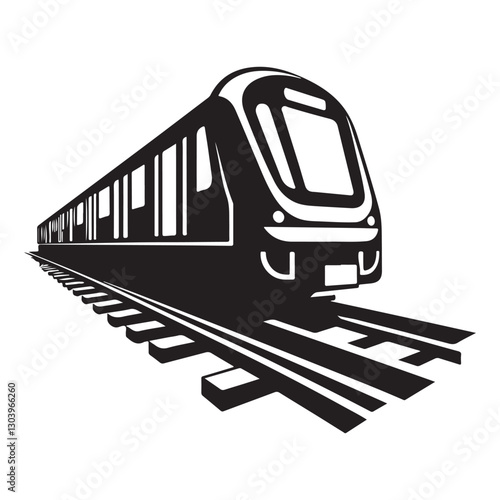 Modern Subway Train Silhouette Illustration for Fast City Commute