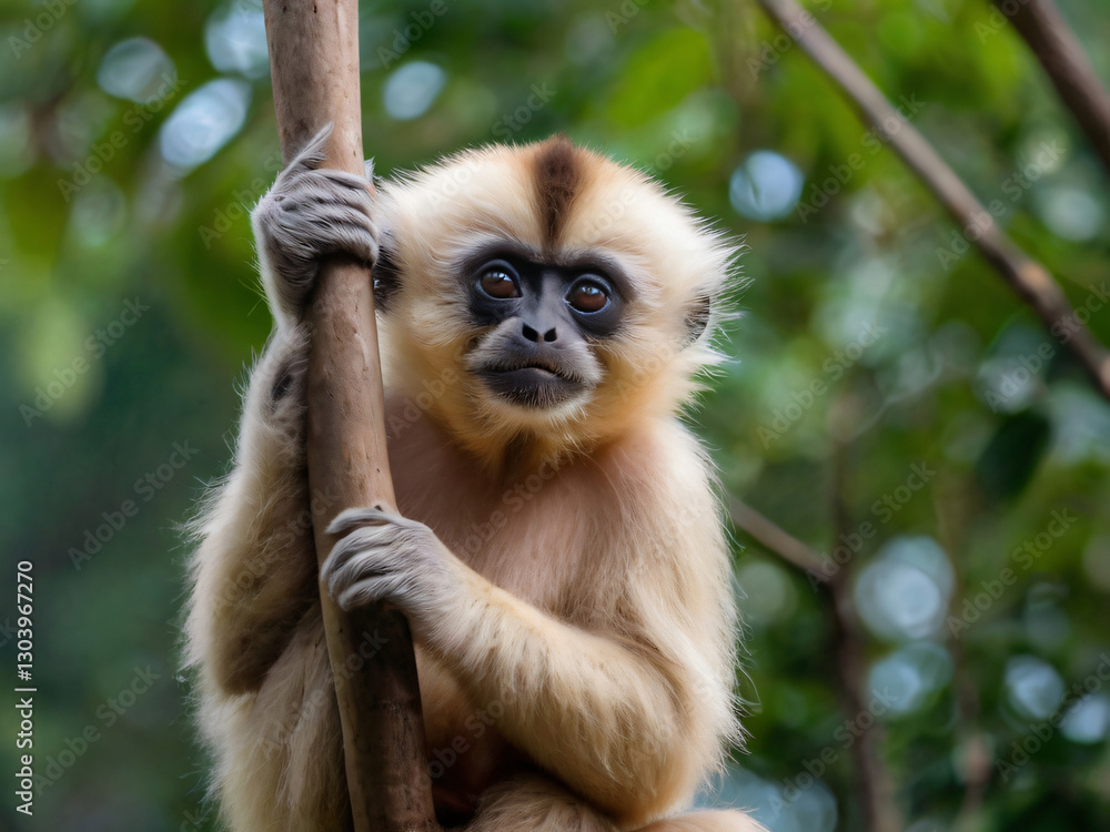 Naklejka premium gibbon in the wild