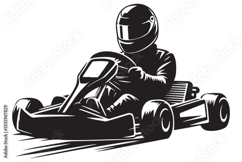 Sleek Go Kart Silhouette for High Speed Racing and Motorsport Designs