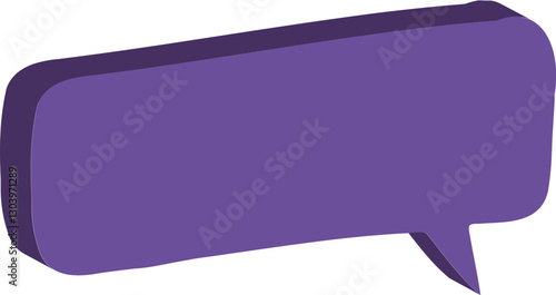 bulle de dialogue en relief violet