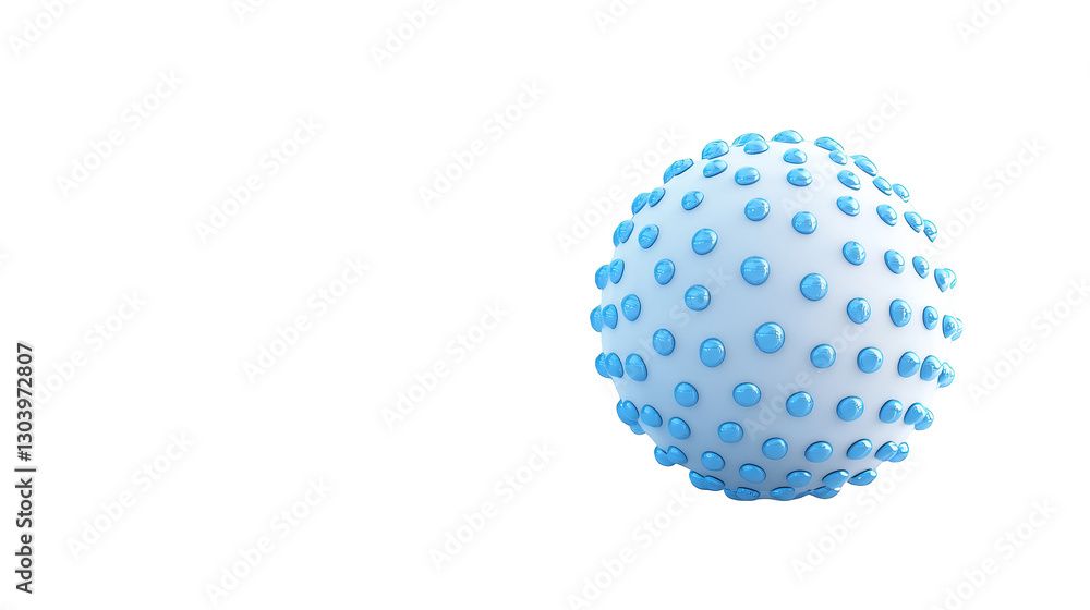 Blue sphere with dots, abstract digital art exploring science, technology, futuristic design Blue sphere with dots, abstract digital art exploring science, technology, futuristic design
