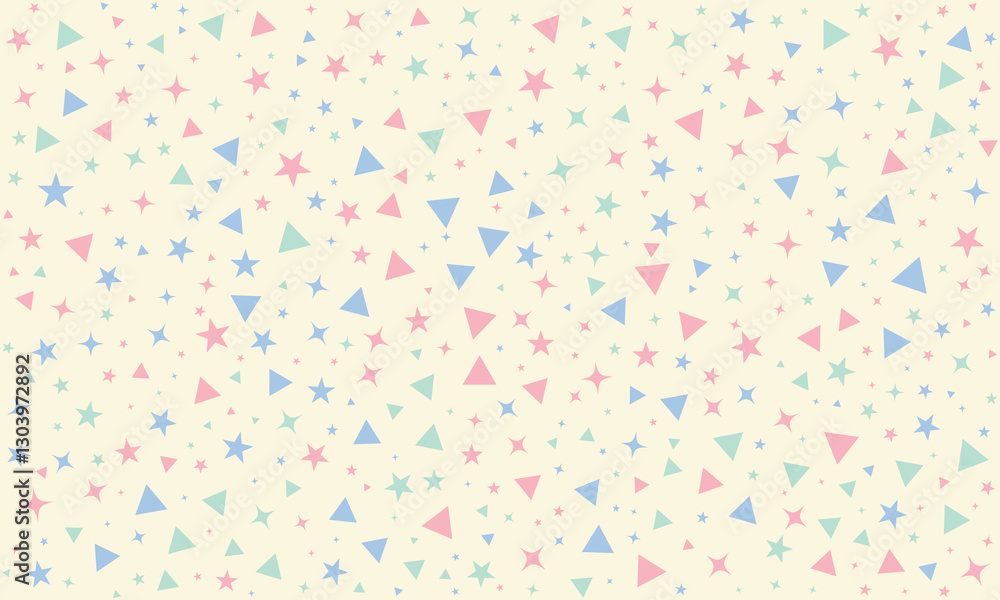 Cute Pastel Geometric Pattern with Stars and Triangles Cute Pastel Geometric Pattern with Stars and Triangles