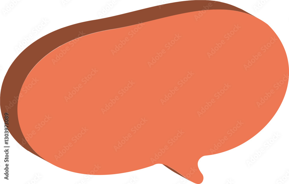 bulle de dialogue en relief orange, bulle de dialogue en relief orange,
