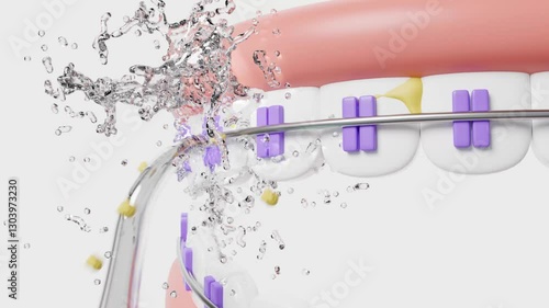 3d Water Flosser isolated on white background. teeth cleaning concept, 3d illustration render, alpha channel