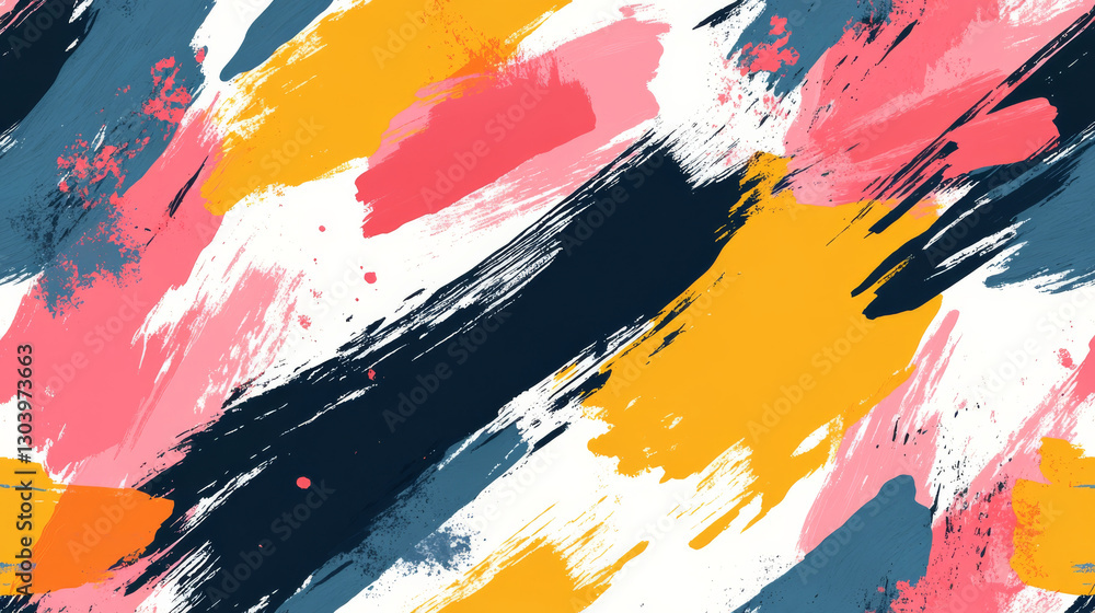 Colorful brush strokes create vibrant abstract pattern Colorful brush strokes create vibrant abstract pattern