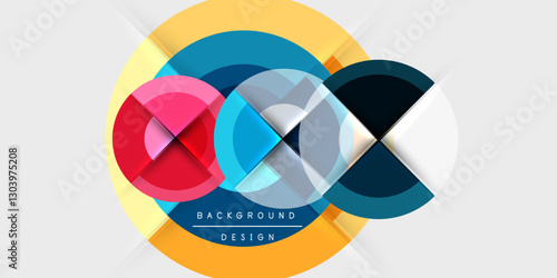 Techno circles and semi circles. Vector Illustration For Wallpaper, Banner, Background, Card, Book Illustration, landing page