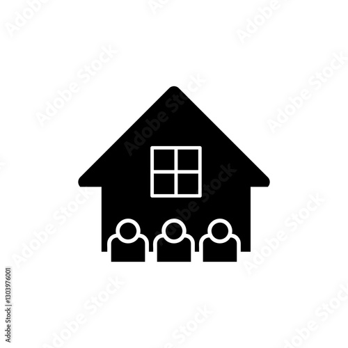 roommates icon, vector flat black simple flat trendy style illustration for web and app..eps
