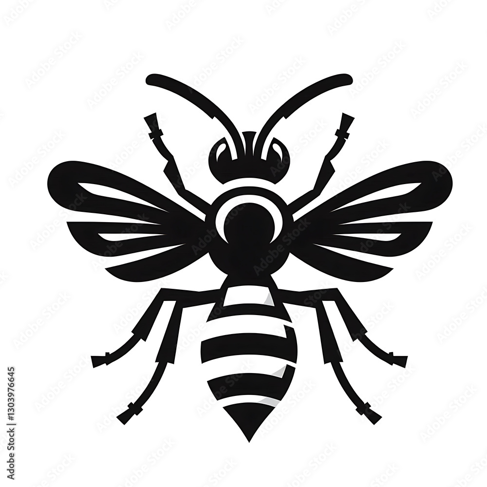 flat and minimalist Paper wasp insects icon of silhouette isolated on white background 1259 flat and minimalist Paper wasp insects icon of silhouette isolated on white background 1259