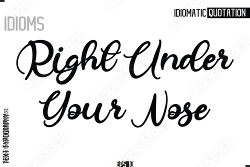  Lettering Text Caption Of Idiomatic Typography Right Under Your Nose