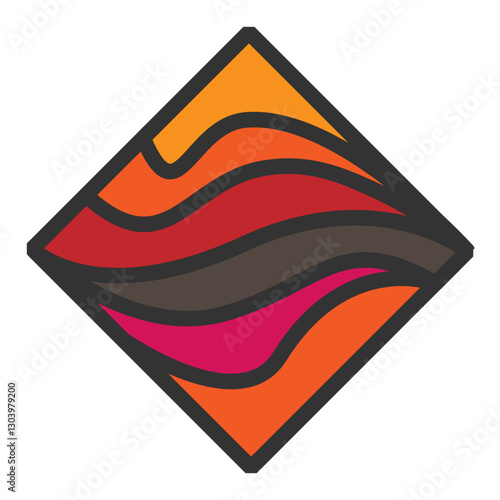 Abstract Waves diamond playful