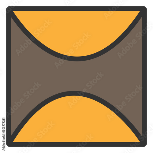 abstract square with a semicircle inside