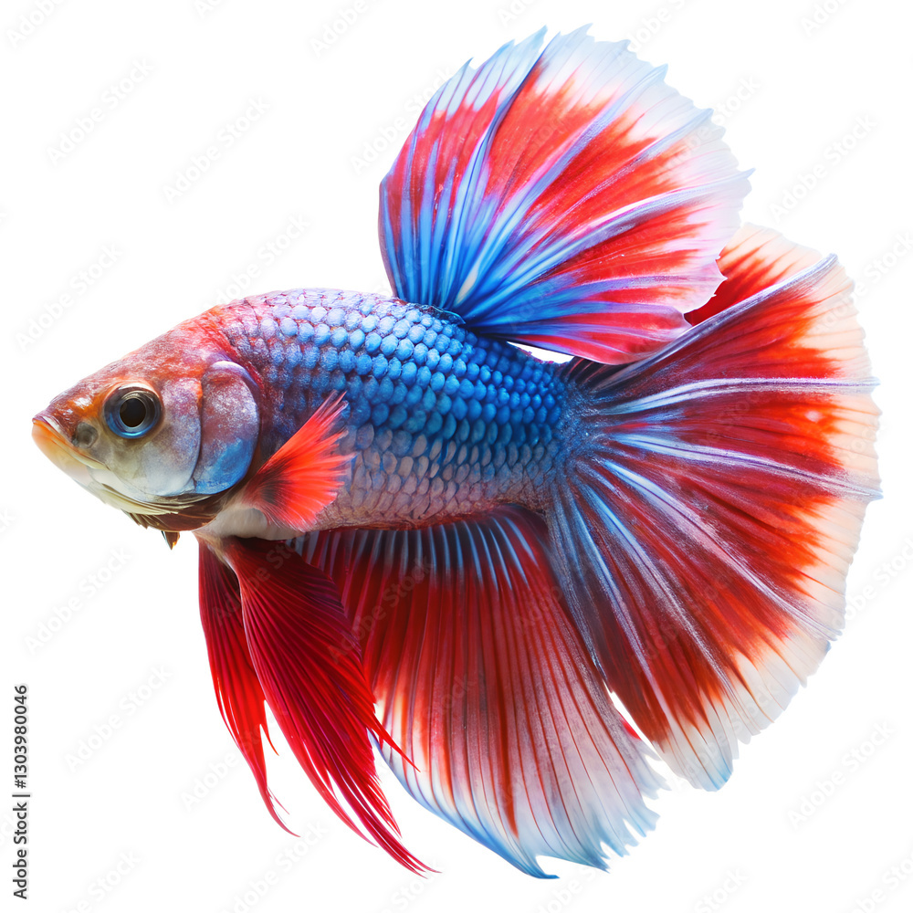 Fototapeta premium Siamese fighting fish isolated on a transparent background
