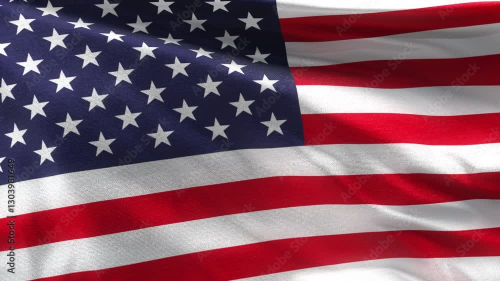 Seamless 3d animation of the American flag waving in the wind . US Flag blowing in the wind Looping animation rendering . Seamless 3d animation of the American flag waving in the wind . US Flag blowing in the wind Looping animation rendering .