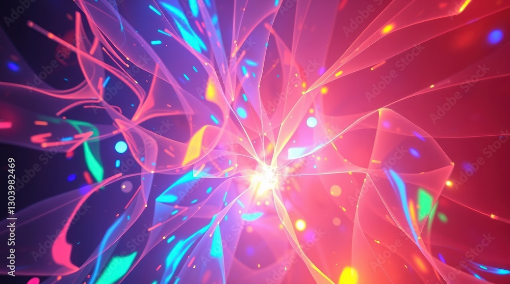 Abstract Pink Glow with Colorful Splashes and Lines Design Element Abstract Pink Glow with Colorful Splashes and Lines Design Element