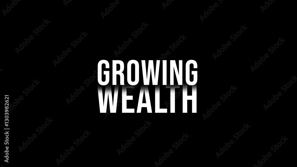 Obraz premium GROWING WEALTH text .Modern calligraphic text for use in greeting card, banner template, postcard. Vector and Illustration.