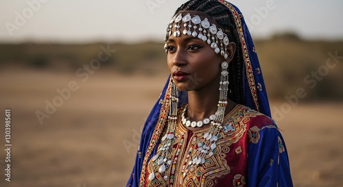 photorealistic portrait of a woman from Mauritania