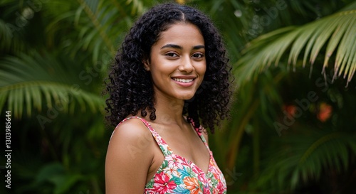 photorealistic portrait of a woman from Mauritius