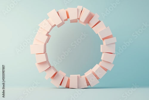 Abstract circle spins, with segmented parts creating dynamic design