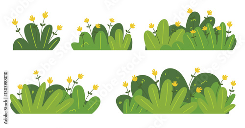 Green bush blossom, shrubs during flowering seasons