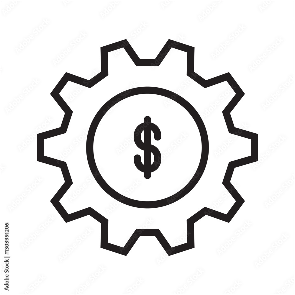 Financial Management Line Vector Illustration On White Background. Financial Management Line Vector Illustration On White Background.