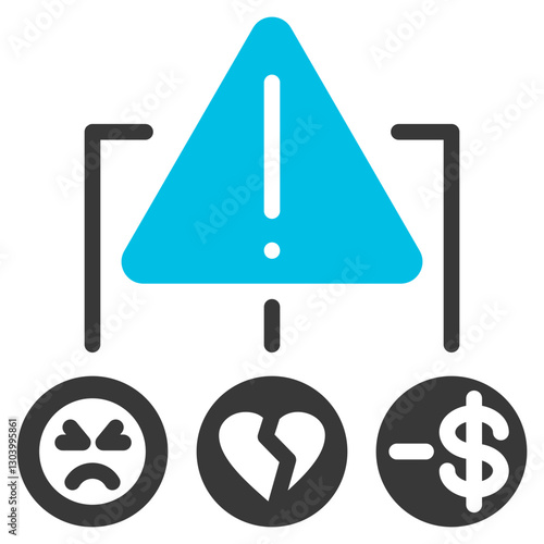 Risk Factor Glyph Blue Grey Icon
