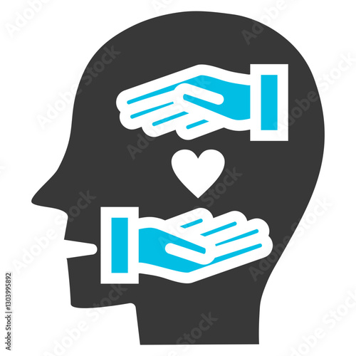 Self Care Glyph Blue Grey Icon