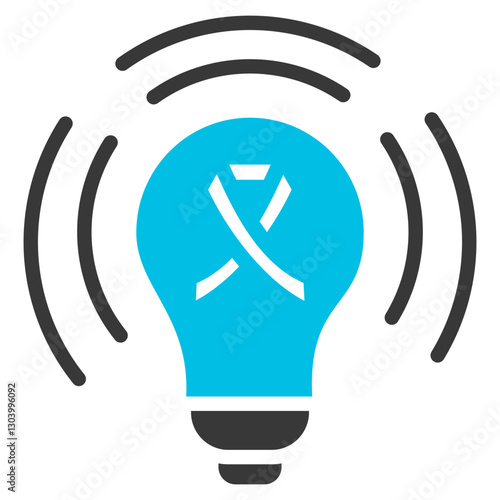 Awareness Glyph Blue Grey Icon