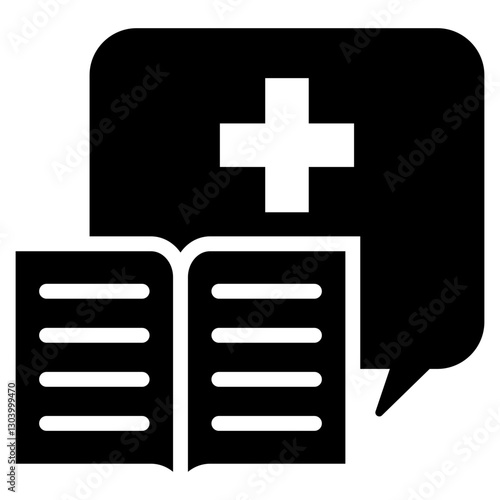 Health Literacy Glyph Icon