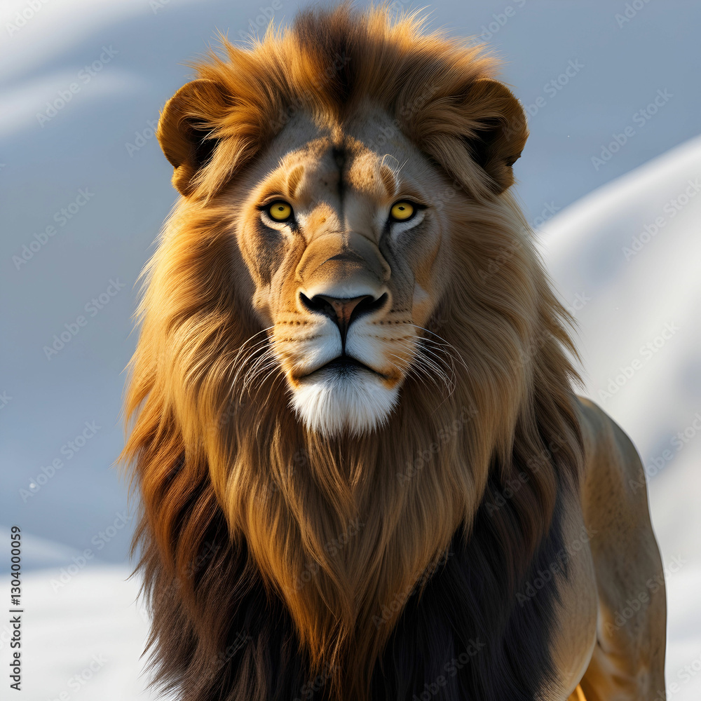 Fototapeta premium Phoenix 10 a majestic male lion with a shaggy golden