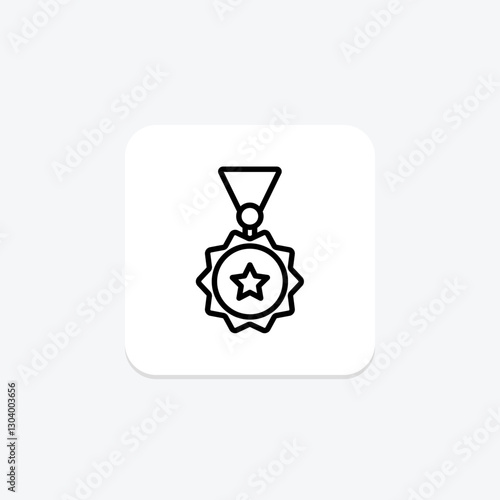 Medal line icon, vector, pixel perfect, illustrator file