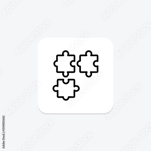 Jigsaw line icon, vector, pixel perfect, illustrator file