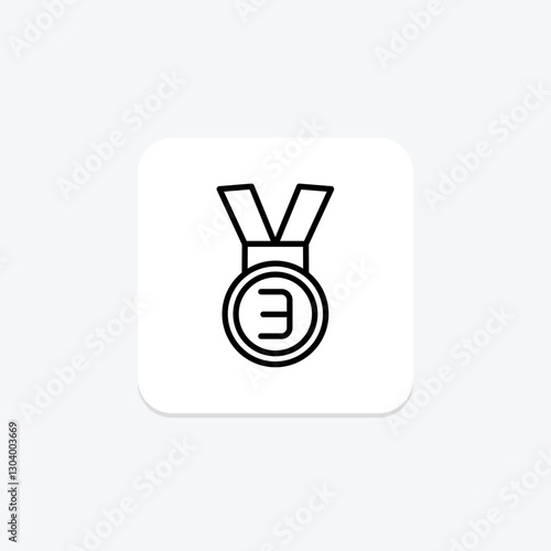 Third Champion line icon, vector, pixel perfect, illustrator file