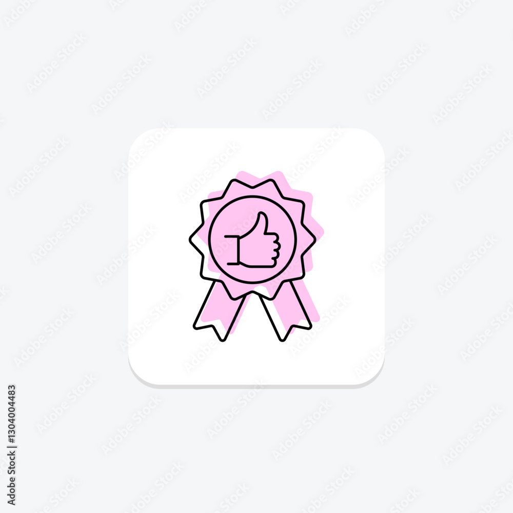 Obraz premium Success Icon color shadow thinline icon, vector, pixel perfect, illustrator file