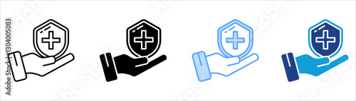 Insurance Icon Set Multiple Style Collection