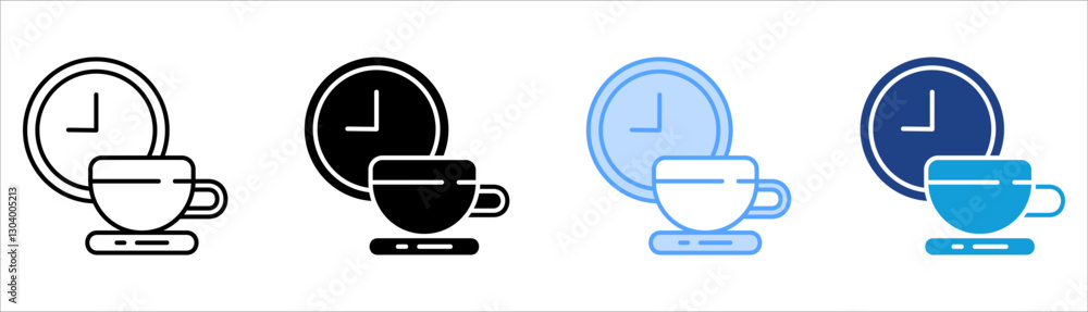 Coffee Break Icon Set Multiple Style Collection Coffee Break Icon Set Multiple Style Collection