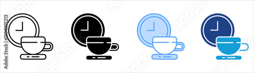 Coffee Break Icon Set Multiple Style Collection
