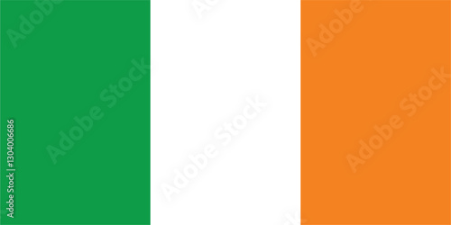 Flag of Ireland. An illustration of the Ireland flag. A rectangular flag. Standard size flag icon.