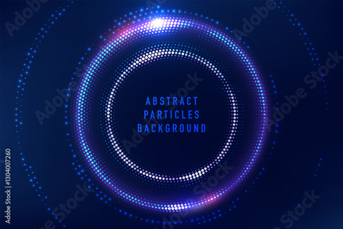 Abstract technology big data visualization. Innovation future data. Digital circles of particles. Graphic concept for your design