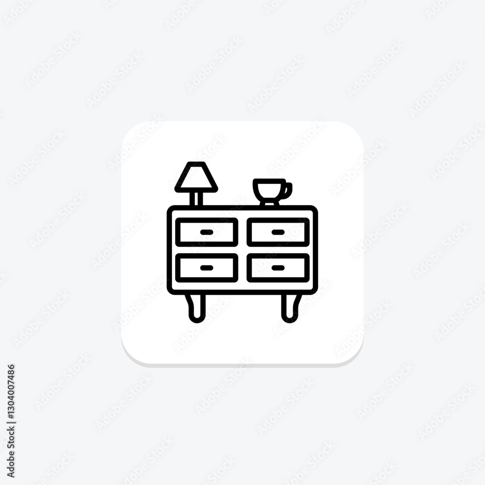 Side Table line icon, vector, pixel perfect, illustrator file Side Table line icon, vector, pixel perfect, illustrator file